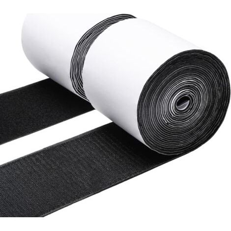 Ruban auto-agrippant robuste 10 cm x 500 cm, adhésif, antidérapant, double face, pour coussin de canapé, noir (1/5)