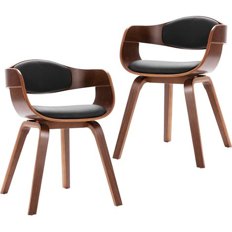 Maison Exclusive - Esszimmerstühle 2 Stk. Bugholz und Kunstleder