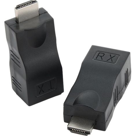 Extendeur RJ45 HDMI, Adaptateur RJ45 HDMI, Transmetteur HDMI Extendeur sur Câble Ethernet CAT6/CAT5E, Répéteur HDMI RJ45 jusqu'à 30M pour HDTV 4K/2K, Compatible avec Hôtel, Conférence, Home Cinema (1/5)