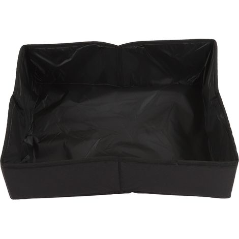 Bac à litière pliable en tissu imperméable, portable et idéal pour les voyages, taille M, noir. (1/5)