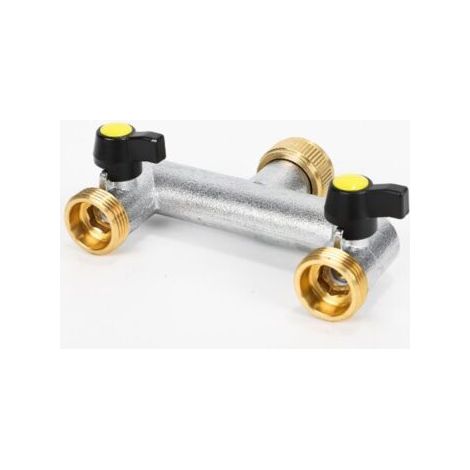 2-Way Garden Hose Splitter Set, Water Hose Connectors, Outdoor Individual Valve Tap Distributor for Garden Irrigation and Car Washing