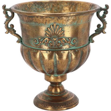 Vase Médicis à la Française en Métal Vieilli H. 33cm - 33,7 x 28,2 x H 32,8 cm - Livraison gratuite