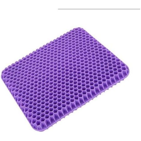 Coussin de chaise,Coussin de Gel Respirant, Coussin Anti Escarres, Soulage la Pression sur Le Orthopédique avec Housse Antidérapant pour Voiture/Bureau/Maison/Fauteuil Roulant (violet)