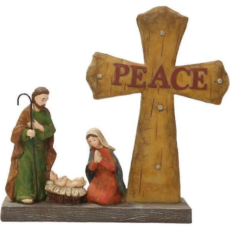 Figurine de Noël délicate, statue de la Nativité en résine, décoration de la Sainte Crèche