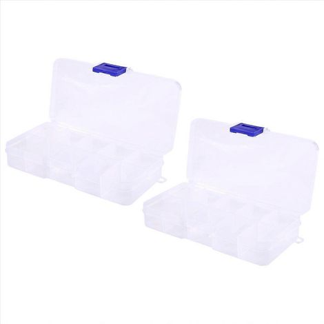 Deux boîtes de composants électroniques portables en plastique à 10 emplacements pour résistances (1/5)