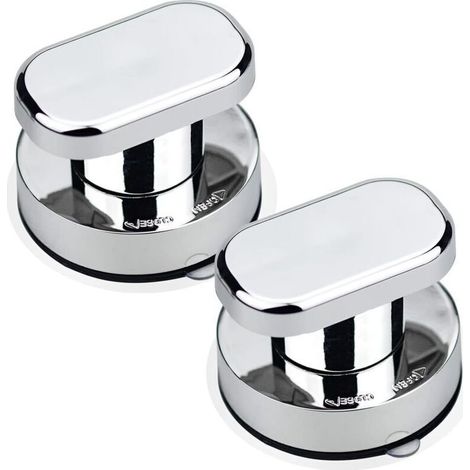 Deux poignées de porte à ventouse, adaptées aux fenêtres en baie, aux portes de tiroirs en verre de salle de bain, etc., avec une conception à ventouse puissante. (1/4)