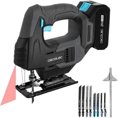 Cecotec Scie Sauteuse à Batterie MultiCut 500 Vision Liberty. Scie Sauteuse Sans Fil avec Batterie NEX21 V 2 Ah de 21V, 0-2400rpm