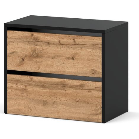 Scarpiera "HIT" 60 cm Nero opaco / Rovere Wotan (1/5)