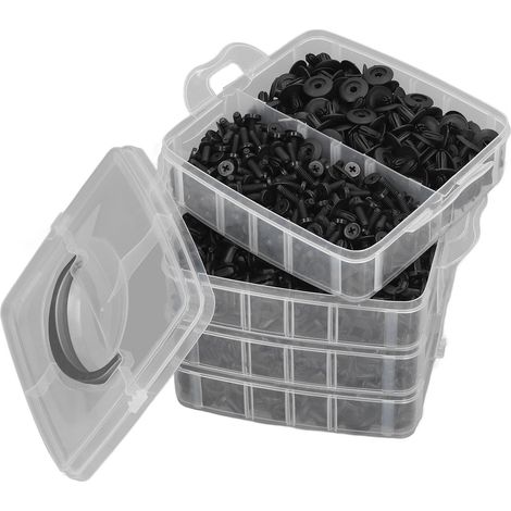 Kit de 900 Agrafes de Pare-chocs 5mm 6mm 6.8mm 8.5mm pour Voiture, Attaches Auto à Pousser, Rivets en ABS