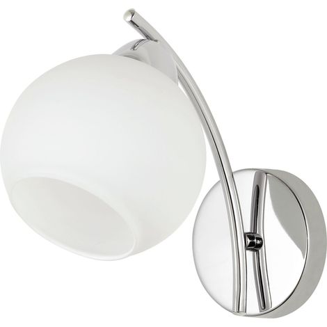 Applique murale minimaliste chrome blanc 1xE27 Amos Candellux (1/2)