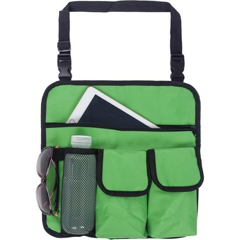 Stuhl Armlehnen Organizer 33 x 33 cm Hellgrün Mit 4 Taschen 600D Oxford Gewebe Hängeorganizer Snacktasche Für klappbare Campingstühle und Strands (1/5)