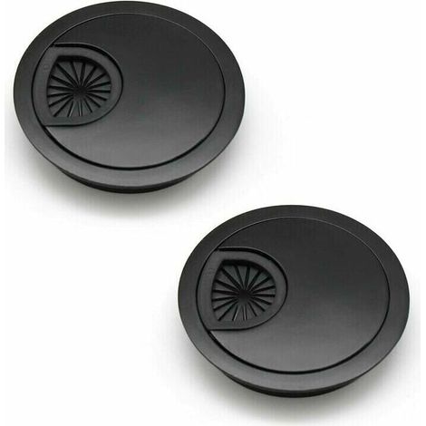 60 mm Kabelkanal-Lochabdeckung für Schreibtische und Werkbänke. Farbe: Schwarz. Material: Zinklegierung. 2 Stück FLITI (1/4)
