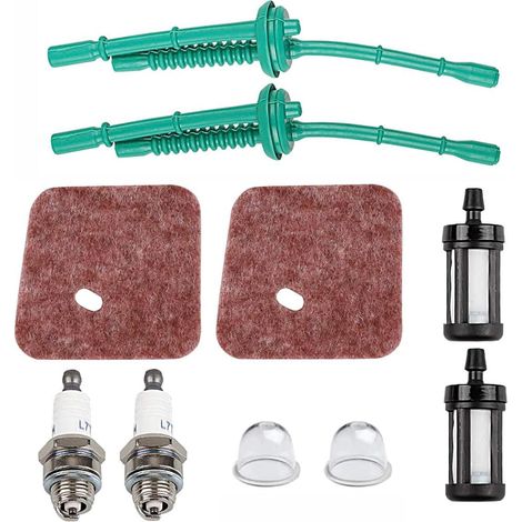 Set of 10 air filters, fuel hose, primer pump, maintenance kit compatible with Stihl FS38 FS45 FS45C FS45L FS46 FS46C FS55 FS55C FS55R (1/5)