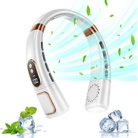 Wiederaufladbarer USB-Nackenventilator – Leise – 5 Geschwindigkeitsstufen – Freihändig (1/3)
