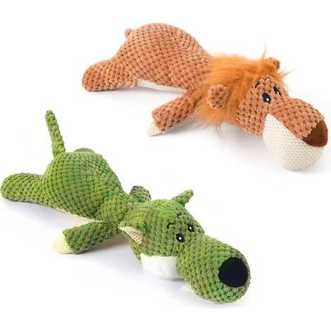 Lot de 2 jouets sonores pour chien Lion et loup (1/5)