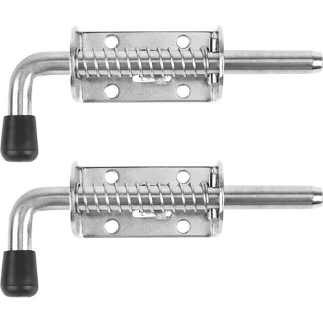 2 piezas de pestillo de resorte de acero inoxidable de alta resistencia, 10 pernos de resorte de acero inoxidable de 128 mm, perno de barril para puerta de garaje/jardín, armario -Crezuo