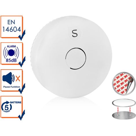 Rauchmelder mit 5 Jahres Batterie, 85dB Alarmton & Magnethalter (1/5)