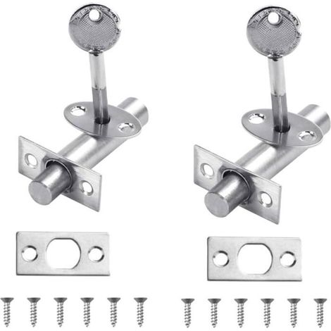 Cadenas de sécurité en acier inoxydable avec clé étoile, lot de 2, tubulaire antivol pour maison et restaurant (1/4)