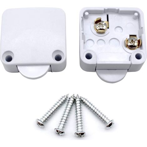 Blanc - Interrupteur de porte d'armoire (1 pièce), interrupteur d'éclairage, interrupteur automatique pour armoire. (1/5)