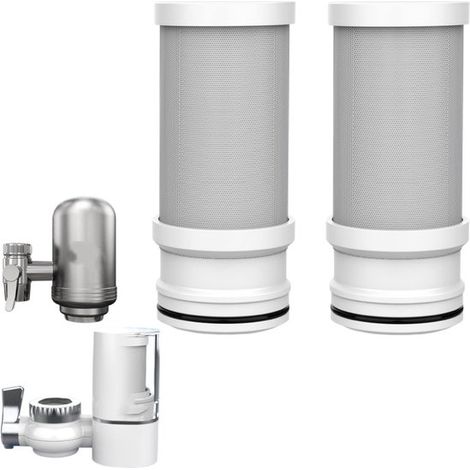Cartouches filtrantes lot de 2 - filtres à eau pour robinet compatibles T1, T2, T4 et T6, blanc, 4,6 x 10,2 cm (1/5)