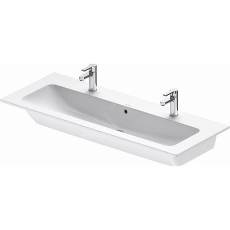 Meuble lavabo ME par Starck avec ÜL, m HLB 1230x490mm, 2 HL, blanc, WG (1/3)