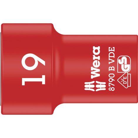 Wera 8790 B VDE 05004963001 6 pans extérieurs Douille 19 mm 3/8" (10 mm) X861311 (1/5)