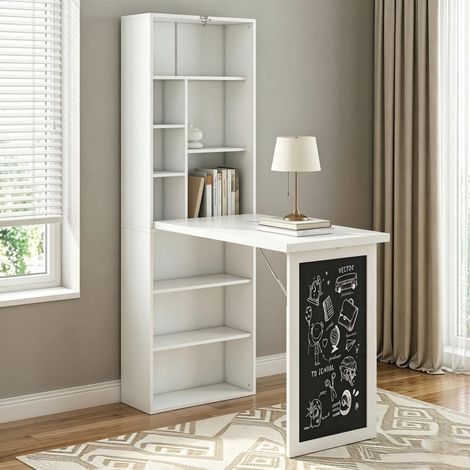 Scrivania moderna per ufficio domestico, scrivania multifunzionale, versatile tavolo da lavoro a parete, tavolo a muro salvaspazio (solo con 1 scrivania) (1/5)