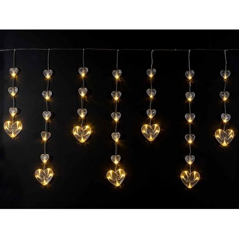 Cascata di Cuori di Natale Luminosa Lunghezza 2 Mt Uso Interno ed Esterno (1/4)