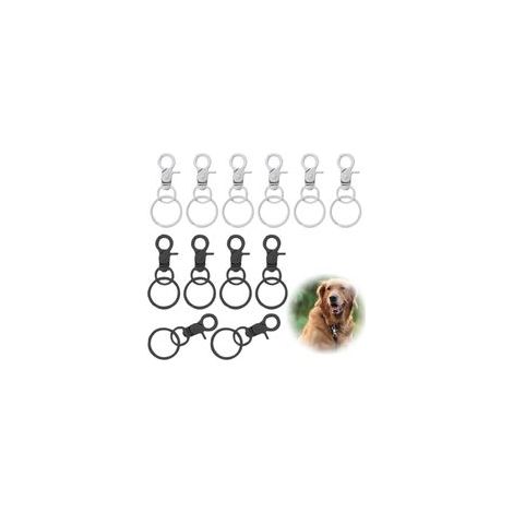 12 Pièces Mousqueton Pivotant Avec Porte Clé-Clips De Sécurité Robustes Et Rotatifs À 360°Pour Laisses Clés Et Plus Encore Petit Mousqueton Mousqueton