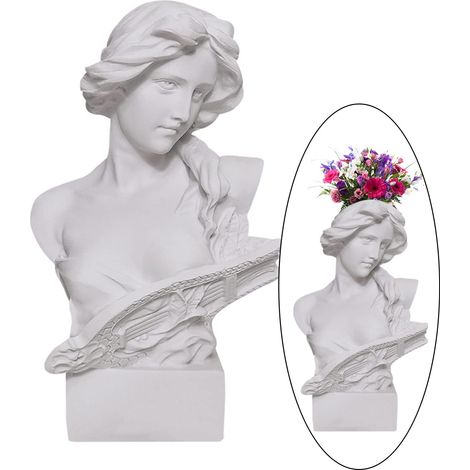 Sculpture Tête Jardinière, Sculpture Tête Fleur Vase, Fleurs Vase Tête Statue, pour Porte-Stylo Porte-Bijoux, Arrangement Fleurs Pot Fleur, Décoration Bureau (1/5)