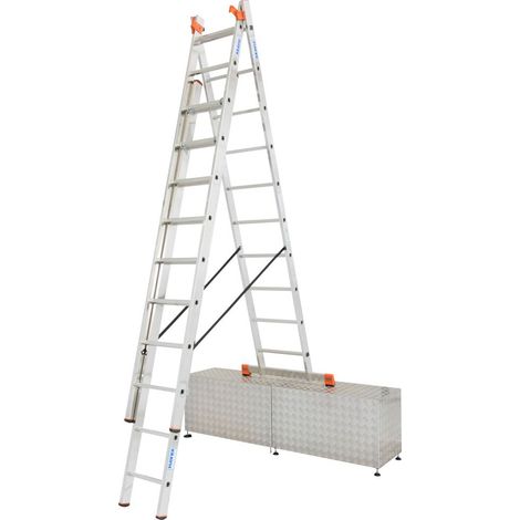 Krause Aluminium-Vielzweckleiter MONTO Tribilo mit Treppenfunktion 7,65 m Viel-/ Mehrzweckleiter (1/3)