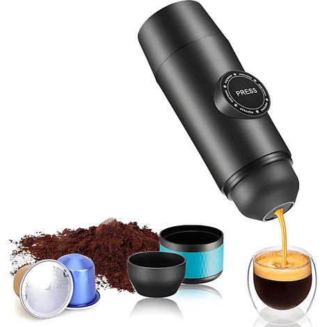 Cafetera espresso inalámbrica, bomba de 15 bares, doble espresso, batería de 2000 mAh, portátil (1/5)