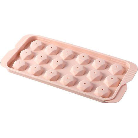 Selbstgemachte, kreative Eiswürfelform, Gefrierform mit Deckel für einen rosa, rautenförmigen Cocktail-Gefrierschrank