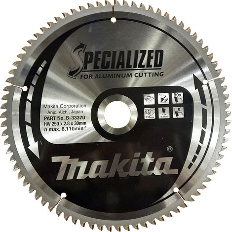 Makita B-33370 Specialized Lama TCT per seghe da banco 250x30 mm per alluminio