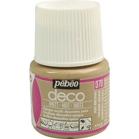 Peinture acrylique - Pébéo - P.BO Déco - Cendre brune - 45ml - Finition mate (1/3)