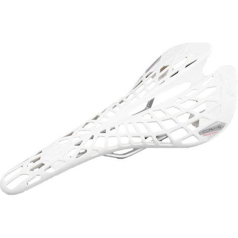 Selle de vélo perforée en forme de toile d'araignée pour VTT et vélo de route - Coussin confortable - Blanc (1/2)