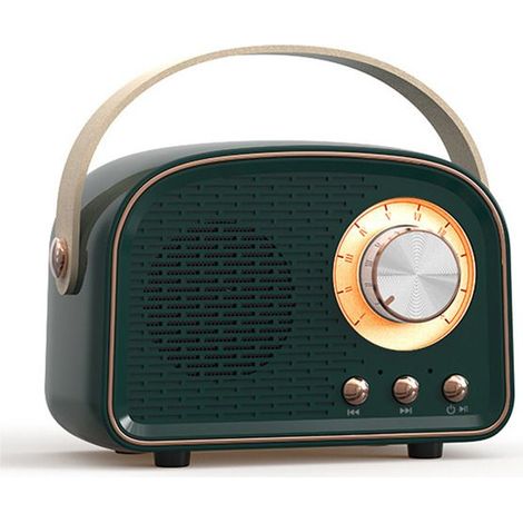 Haut-parleur Bluetooth rétro, haut-parleur vintage sans fil, haut-parleur Bluetooth portable sans fil pour l'extérieur, prend en (1/5)