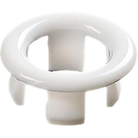 1 Anneau trop-plein, laiton, trou rond 22-24mm, blanc, évier salle de bain