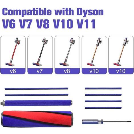 Rouleau Brosse pour Dyson V6 V7 V8 V10 V11 Bandes en Peluche pour Dyson Pièces Détachées DC62 DC58 DC59 DC74 Brosse Principale Accessoires Petite Rouleau de Brosse de Rechange 966488-01 (1/3)
