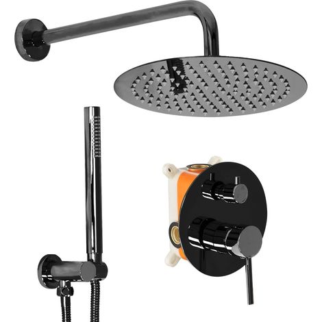 Shower Set Concealed REA Lungo Black Metallic + box (1/5)