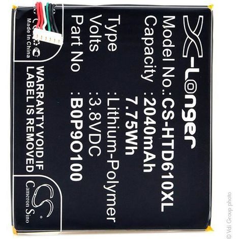 NX - Batterie téléphone, smartphone, GSM pour HTC 3.8V 2040mAh - 35H00222-00MB0P9O1003 (1/4)