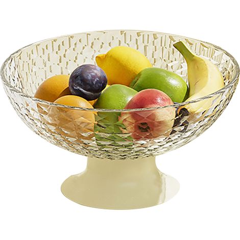 Plateau à fruits transparent avec pied en plastique, corbeille pour snacks, légumes et fruits, pour plan de travail cuisine et table salle à manger (1/5)