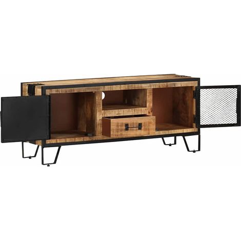Maison Exclusive - TV-Schrank 110x31x46 cm Raues Mangoholz (1/5)