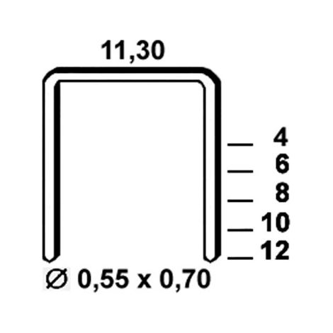 4 000 agrafes galvanisées VX-10 - 11,30 x 10 x D. 0,55 x 0,7 mm - 6VX101 - Alsafix - -