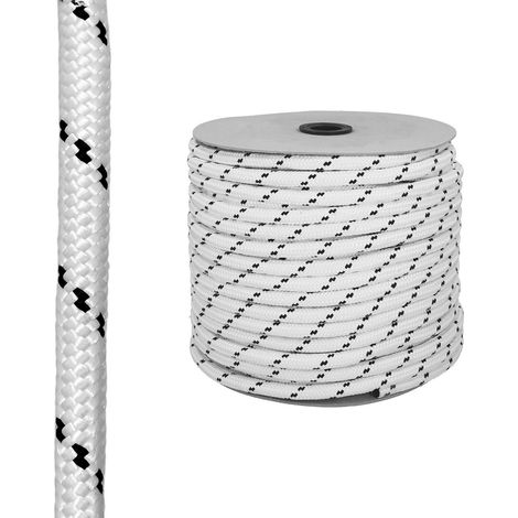 WOLFPACK LINEA PROFESIONAL cuerda poliester trenzada blanca / azul 4 mm. bobina 200 m.
