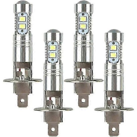 Lot de 4 ampoules LED H1 200W 6000K blanc super pour phares et feux de brouillard (1/4)