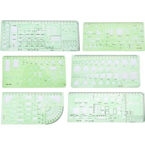 Règle de Dessin Architecturale Multifonction Kit à Peindre DIY avec Gabarit Creux (1/5)