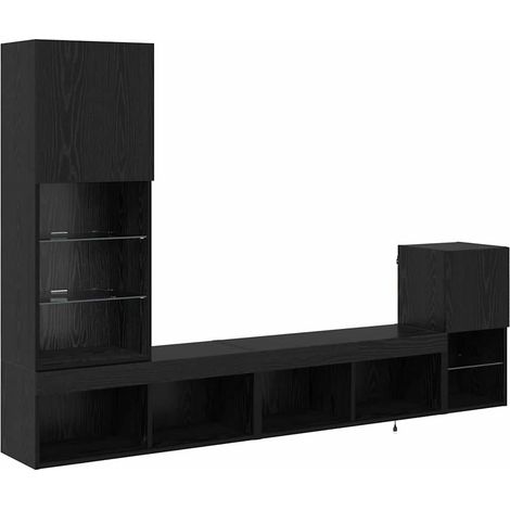 Meubles TV muraux Armoires TV suspendues - Chêne noir Bois d'ingénierie fr2772 - Maison La Vie