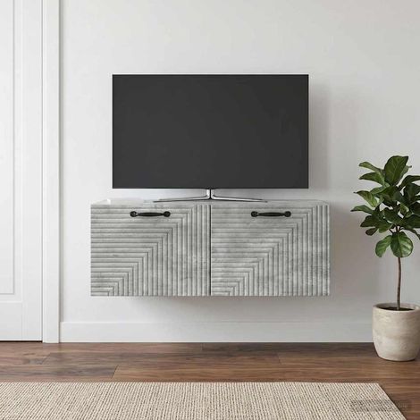Wandmontierter TV-Schrank Betongrau 78,5 x 41 x 30 cm (1/5)