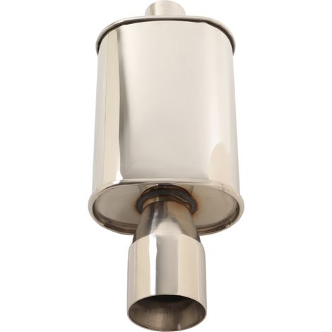 Silencieux acoustique inoxydable, entrée 2,48 pouces, sortie 4 pouces, pot oval arrière, embout d'échappement insonorisé (1/5)